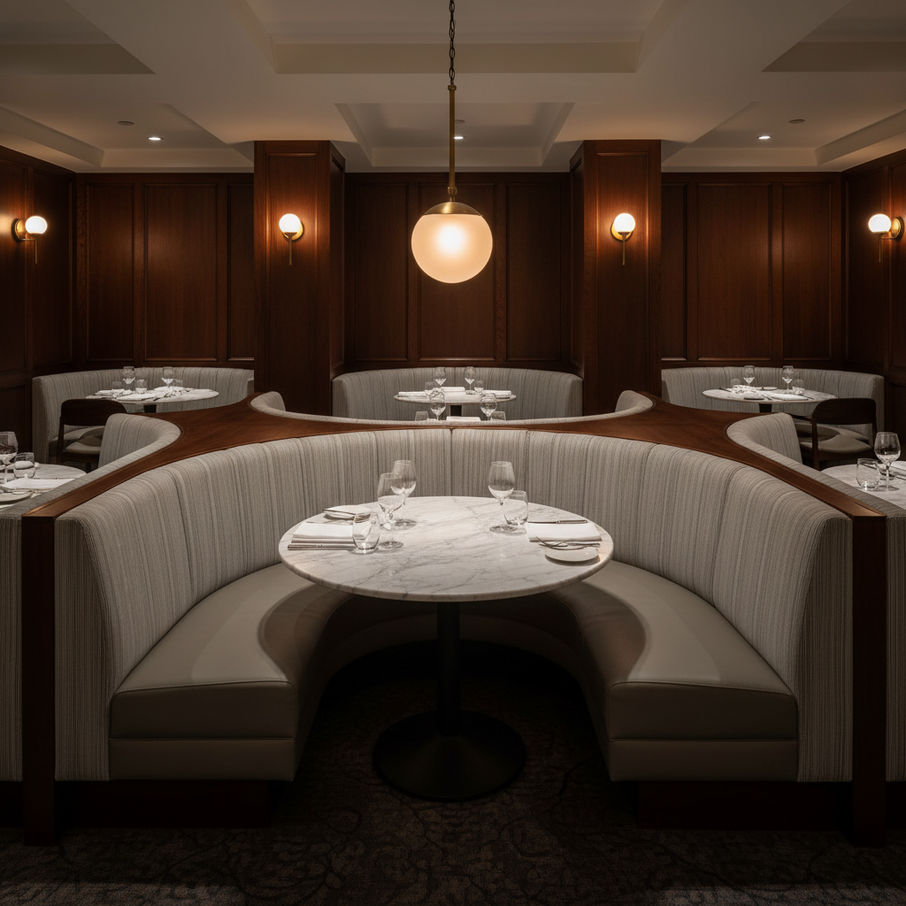 Storm Bay - Chablis Upholstered Banquette | Architectural Fabrics