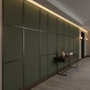 Smooth Pebble Grain Deep Olive Upholstered Wall Panel | Architectural Fabrics