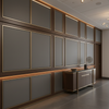 Fine Pebble Grain Charcoal Grey Upholstered Wall Panel | Architectural Fabrics