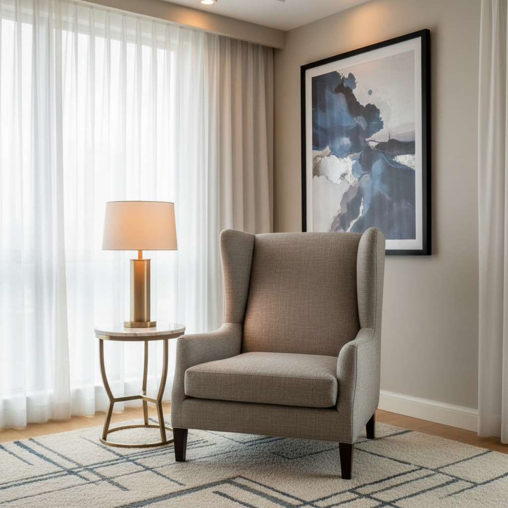 Woven Linen Texture Silver Taupe Upholstered Chair | Architectural Fabrics