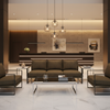 Woven Linen Texture Dark Bronze Upholstered Sofa | Architectural Fabrics