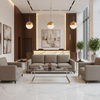 Fine Pebble Texture Taupe Stone Upholstered Sofa | Architectural Fabrics