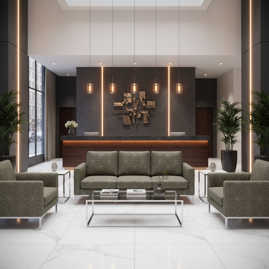 Axis - Axis Etched Polyurethane Upholstered Sofa | Architectural Fabrics