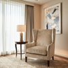 Crushed Velvet Texture Pale Champagne Upholstered Chair | Architectural Fabrics
