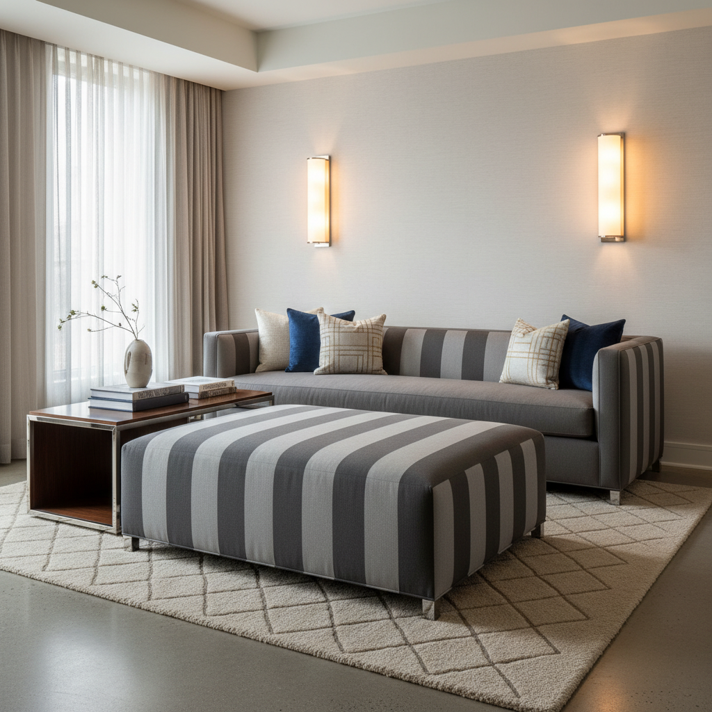 Bridgewater #28 Upholstered Ottoman | Architectural Fabrics