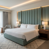 Fine Ribbed Texture Seafoam Green Upholstered Headboard | Architectural Fabrics