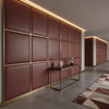 Smooth Leather Grain Rustic Burgundy Upholstered Wall Panel | Architectural Fabrics