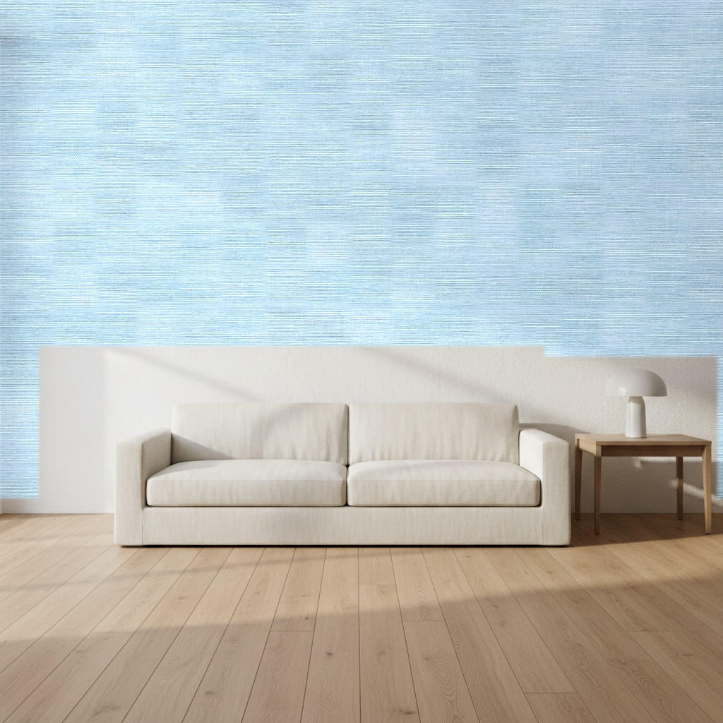 Nantucket Grasscloth Angel Blue Wallcovering | Phillipe Romano room setting