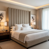 Subtle Pebble Texture Mushroom Taupe Upholstered Headboard | Architectural Fabrics