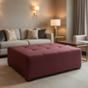 Fine Pebble Grain Deep Wine Upholstered Ottoman | Architectural Fabrics
