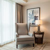 Woven Diagonal Texture Silver Taupe Upholstered Chair | Architectural Fabrics