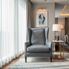 Algiers - Slate Gray Performance Vinyl Upholstered Chair | Architectural Fabrics