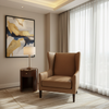 Fine Pebble Grain Rich Umber Upholstered Chair | Architectural Fabrics