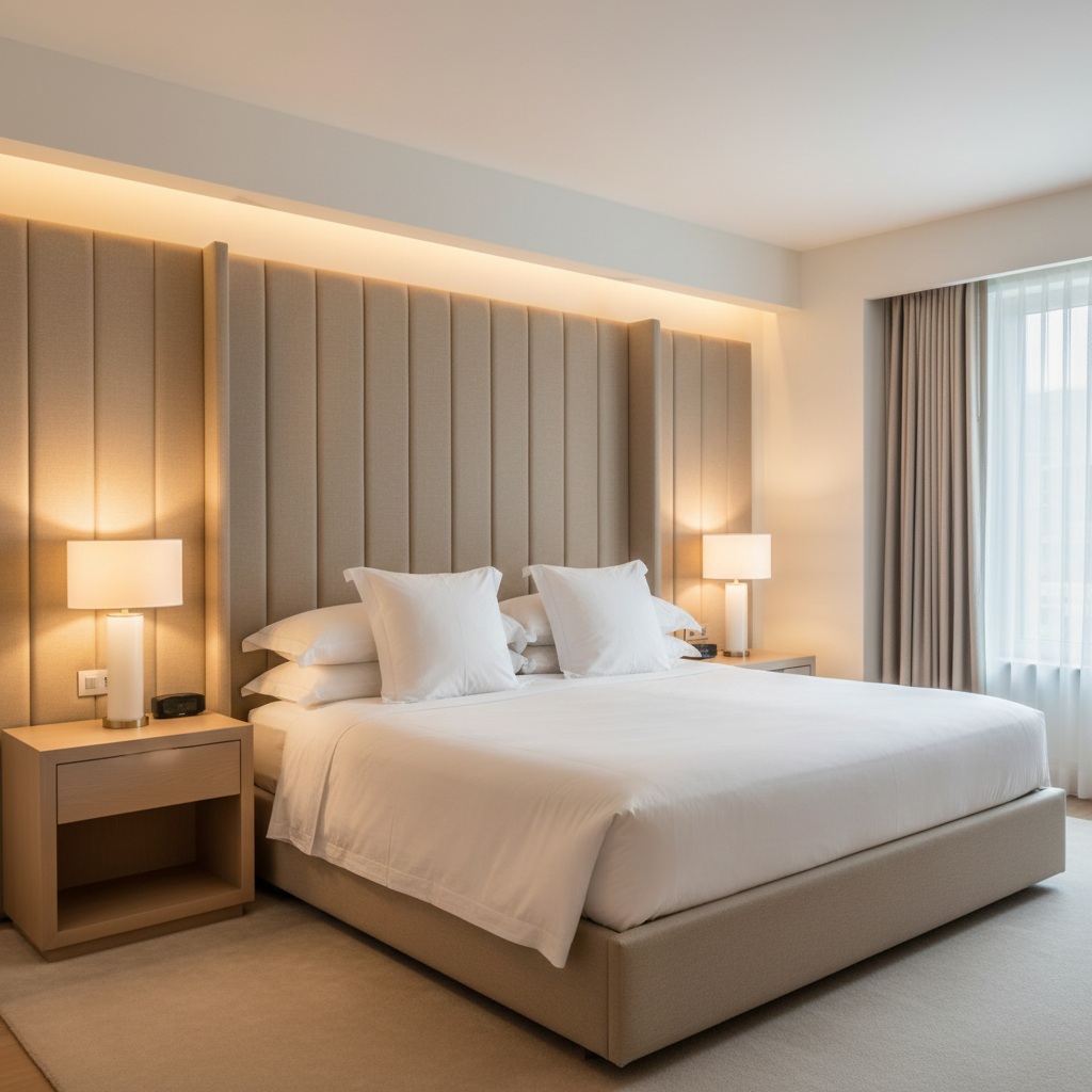 Linen Island - Chamois Upholstered Headboard | Architectural Fabrics