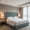 Fine Pebble Grain Dusty Teal Upholstered Headboard | Architectural Fabrics