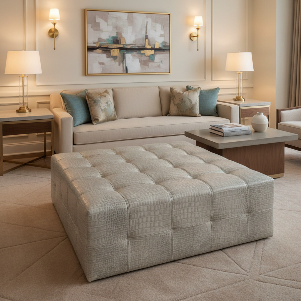 Aquatic - Aquatic Performance Polyurethane Upholstered Ottoman | Architectural Fabrics
