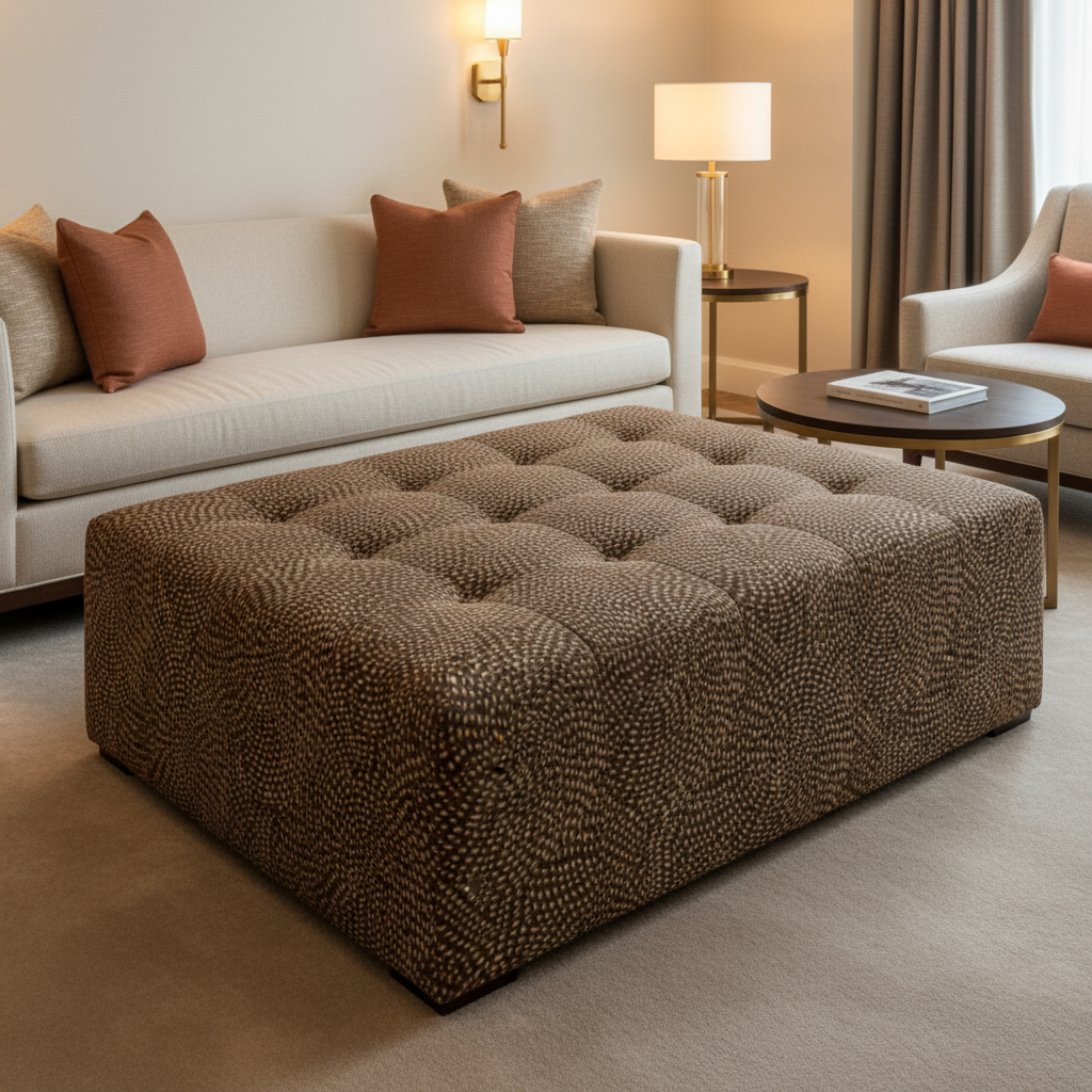 Aster - Aster Layered Polyurethane Upholstered Ottoman | Architectural Fabrics