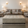 Norman Island - Greige Upholstered Ottoman | Architectural Fabrics