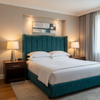 Stitchwork Bay - Sea Blue Upholstered Headboard | Architectural Fabrics