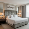 Crushed Velvet Texture Smoked Silver Upholstered Headboard | Architectural Fabrics