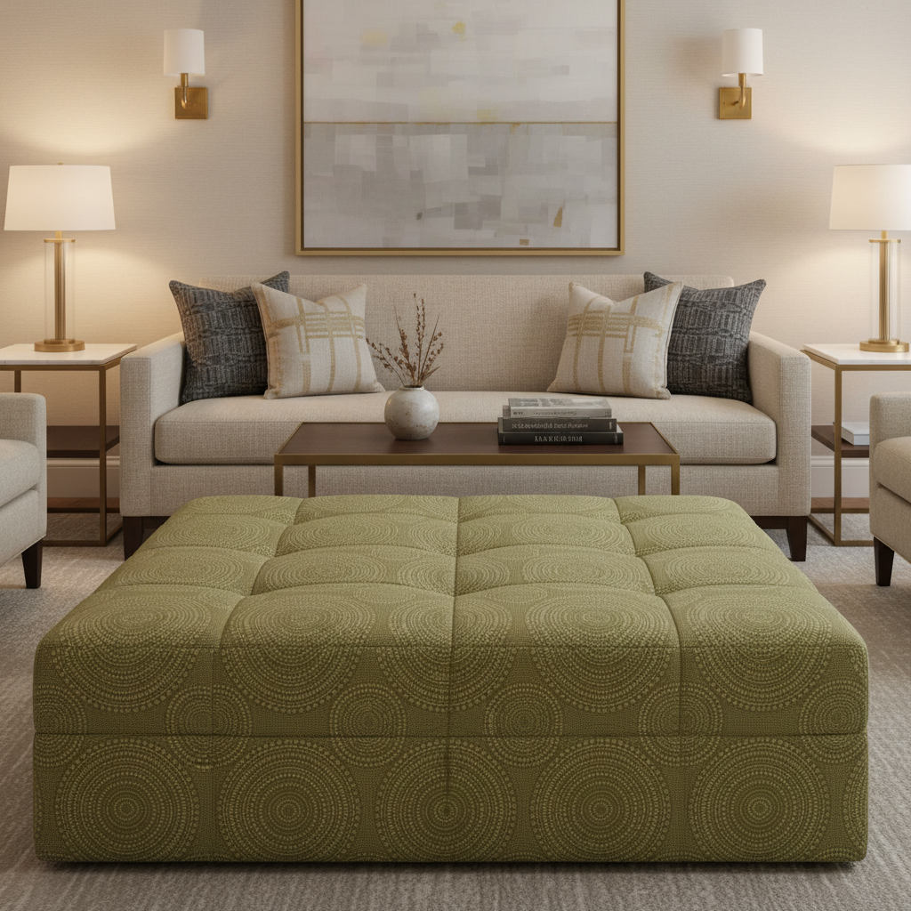 Virgin Gorda - Garden Upholstered Ottoman | Architectural Fabrics
