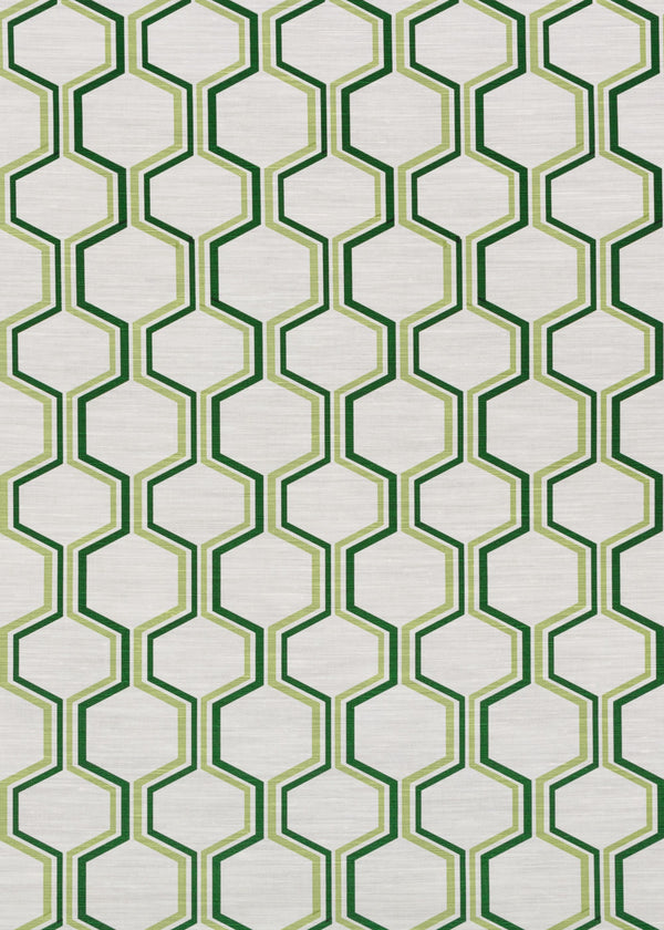 Camino, Cactus/Green on Light Tint Wallcoverings | Quadrille