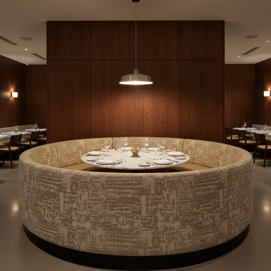 Turf Bay - Mortar Upholstered Banquette | Architectural Fabrics