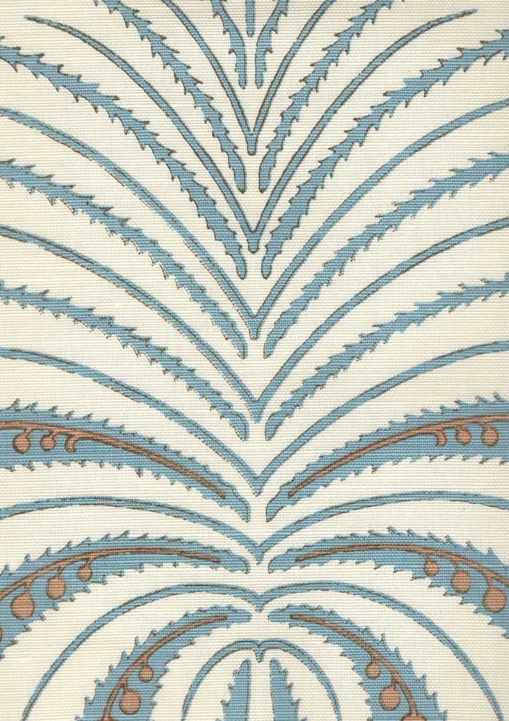 Palm Garden, Cadet Blue / Hazelnut on Light Tint