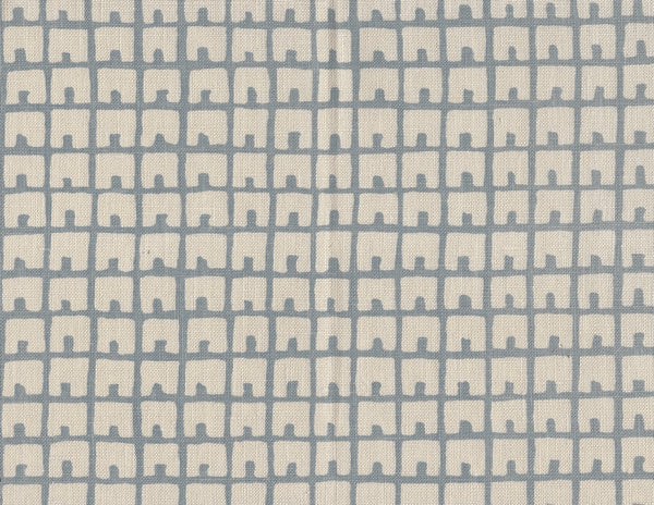 Fez Background Cadet Blue on Tan Screen Printed Fabric | China Seas