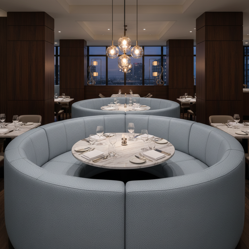 Quintana Bay - Sea Mist Upholstered Banquette | Architectural Fabrics
