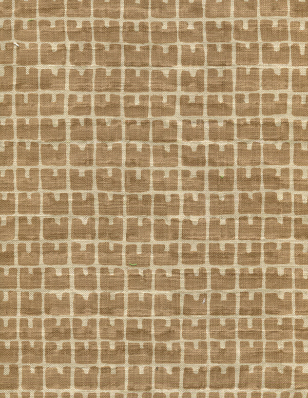 Fez Ii Camel Ii on Tan Screen Printed - Off-White Fabric | China Seas