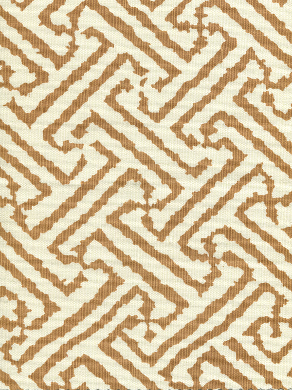 Java Grande Camel Ii on Tint Screen Printed - White Fabric | China Seas