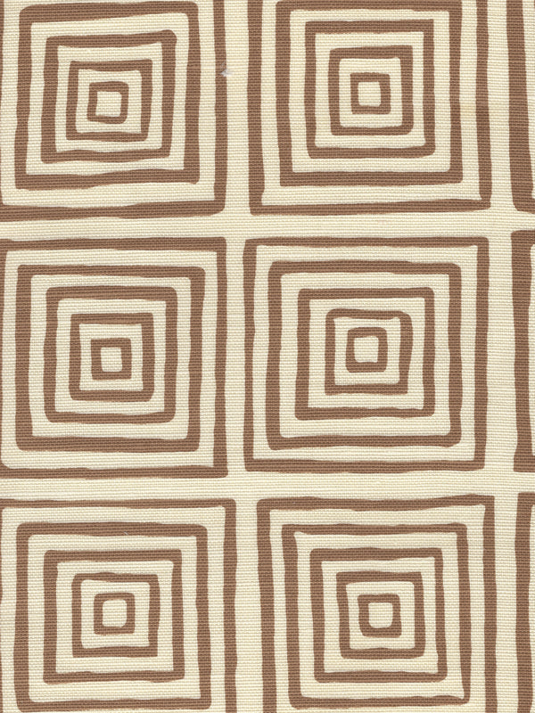 Ziggurat Camel Ii on Tint Screen Printed - White Fabric | China Seas