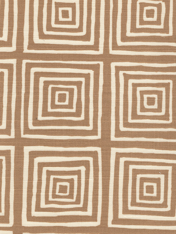 Ziggurat Reverse Camel II on Tint Screen Printed Fabric | China Seas