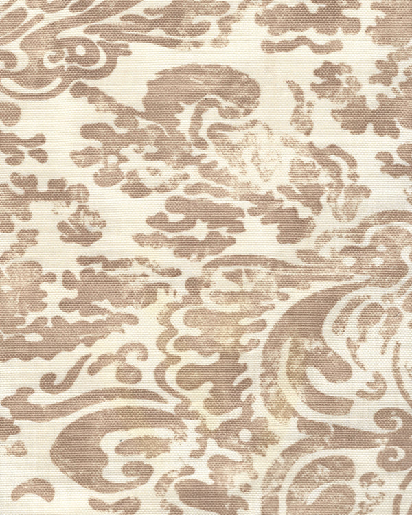 San Marco Camel on Tint Screen Printed - Off-White Fabric | China Seas