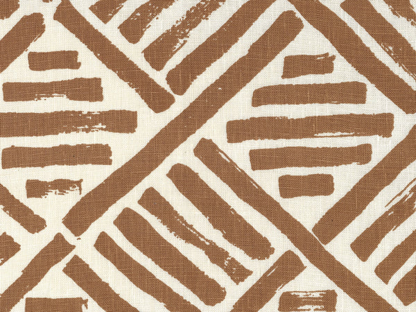 Macoco Ii Camel on Tint Screen Printed - White Fabric | China Seas
