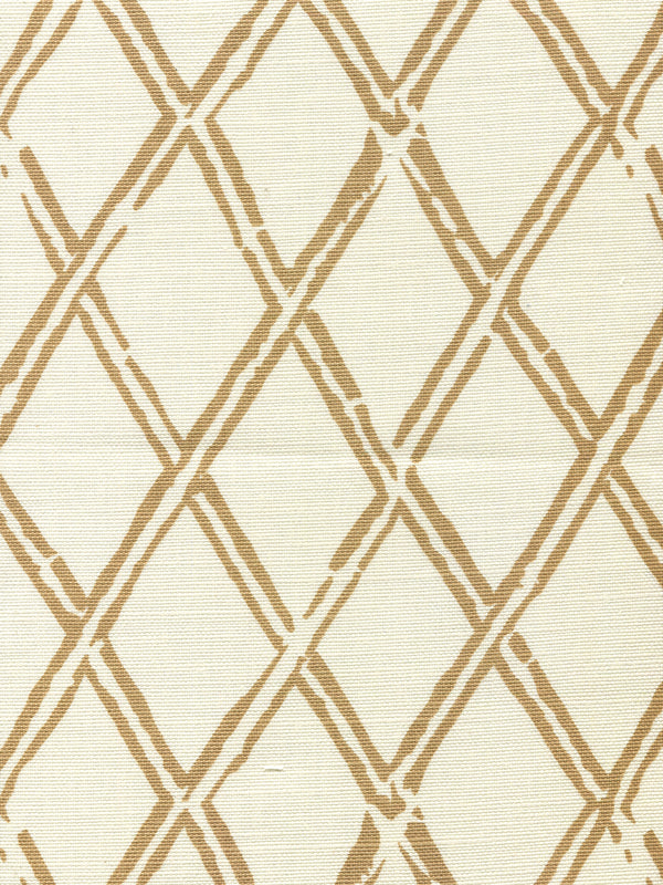 Lyford Diamond Bamboo Camel on Tint Screen Printed Fabric | China Seas