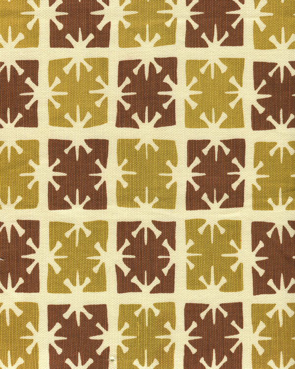 Georgia Small Scale Camel Tobacco on Tint Screen Printed Fabric | China Seas