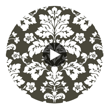 Camila Black Modern Damask Wallcovering Wallcovering Circular Swatch | LA Walls