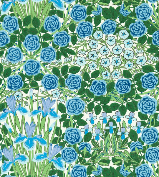 Campanula Wallpaper Opal Peacock | William Morris