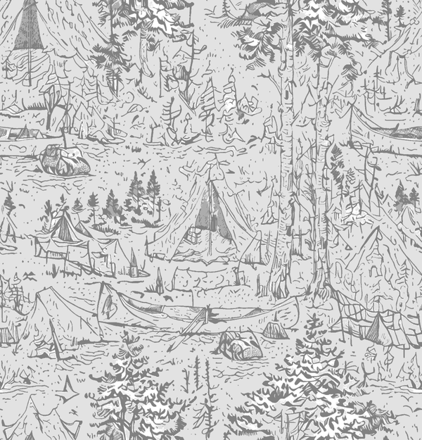 Wilderness Waltz - Ink on Chalk - Whimsical Wallcoverings