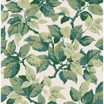 Canopy Green Leaf Wallcovering | Jeffrey Stevens - Image 2