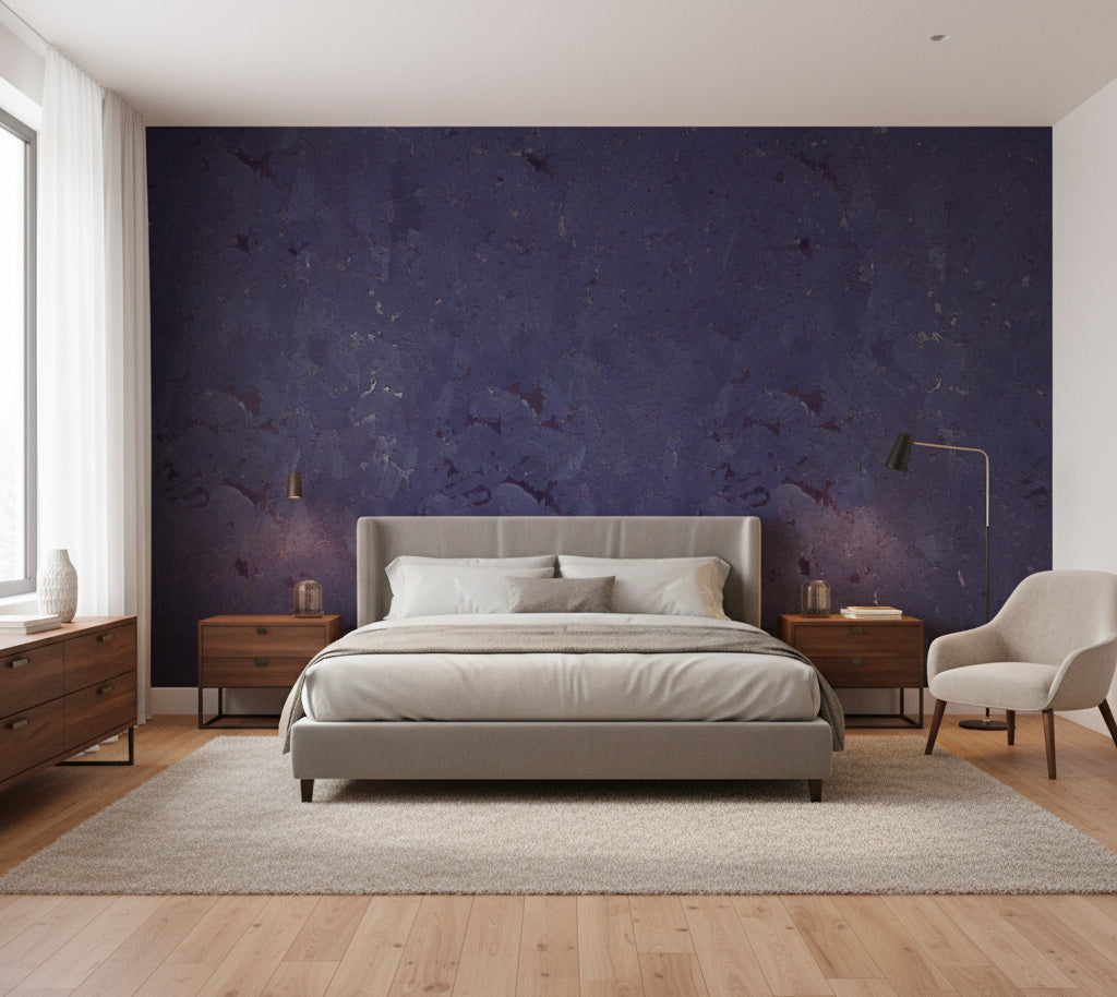 Carolina Cork Navy | Phillipe Romano - bedroom room setting