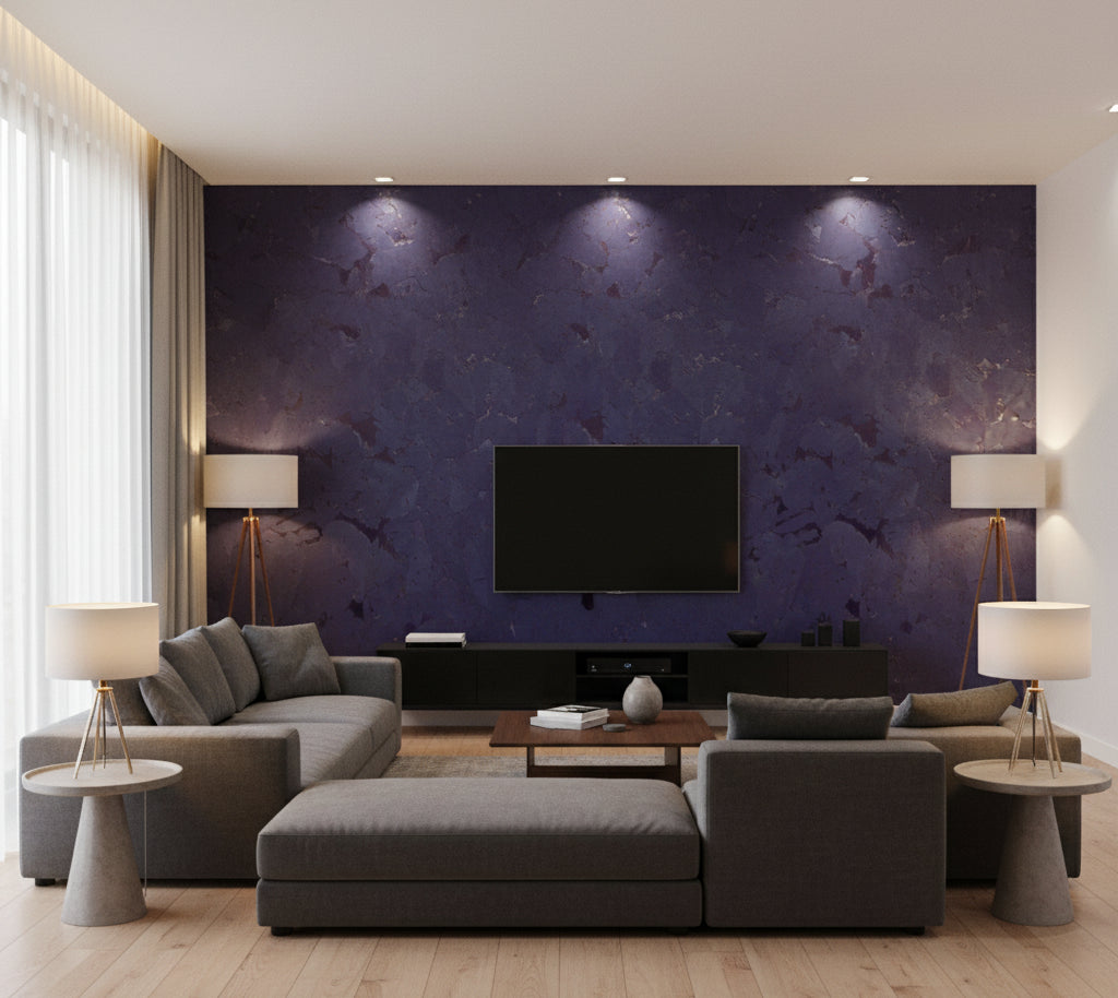 Carolina Cork Navy | Phillipe Romano - living room room setting