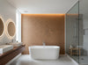 Caron Tabac Wallcovering - bathroom room setting