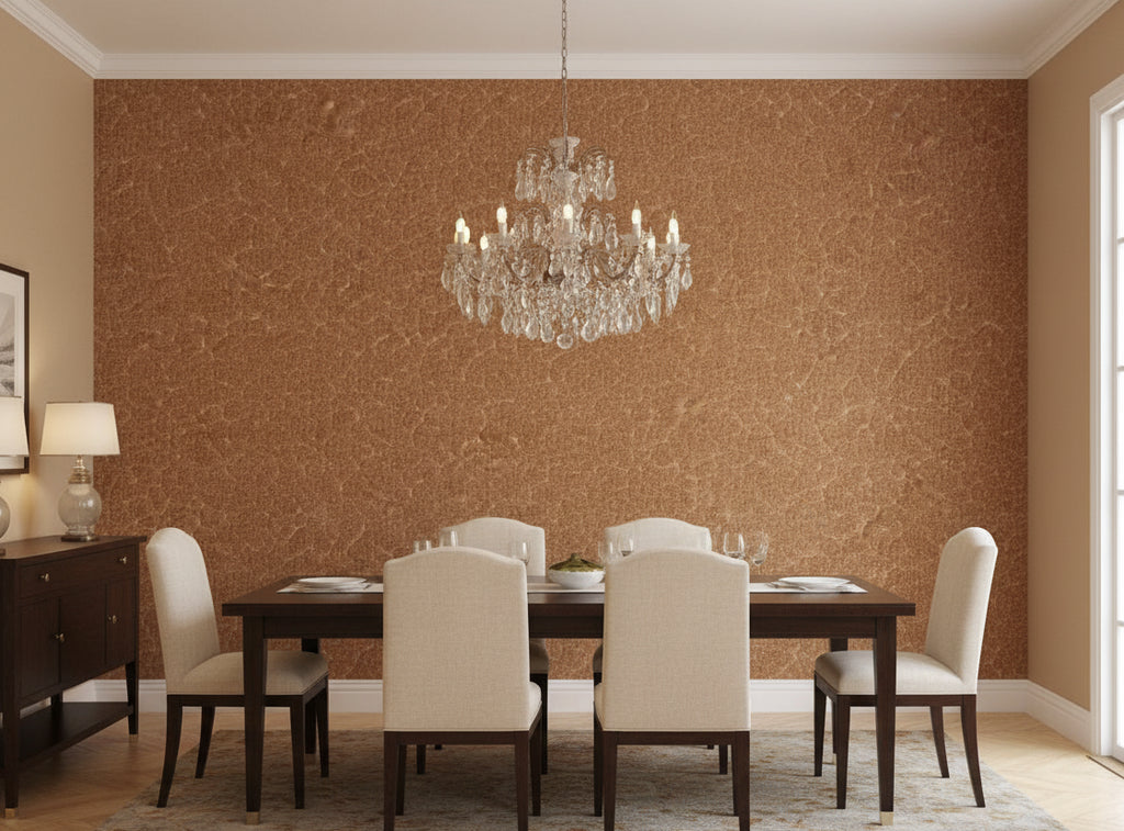 Caron Tabac Wallcovering - dining room room setting