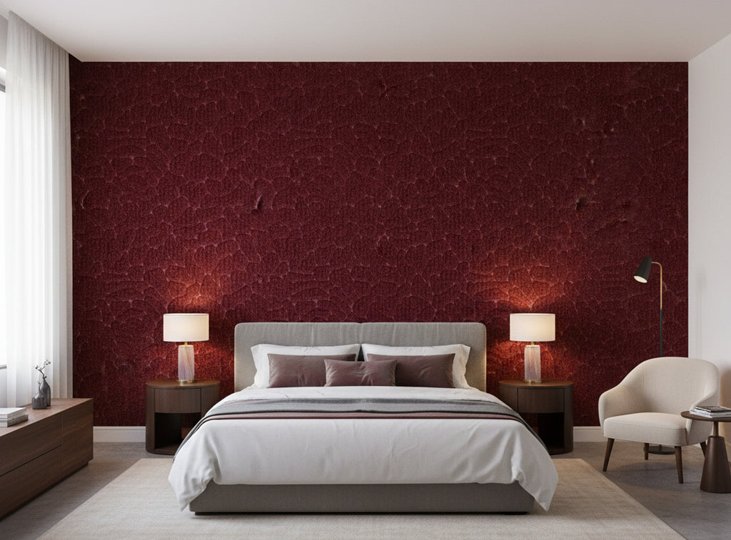 Caron Tabac Wallcovering - bedroom room setting