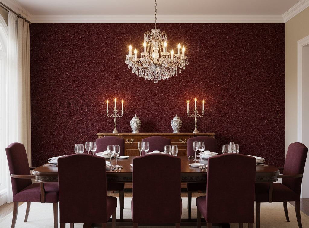 Caron Tabac Wallcovering - dining room room setting