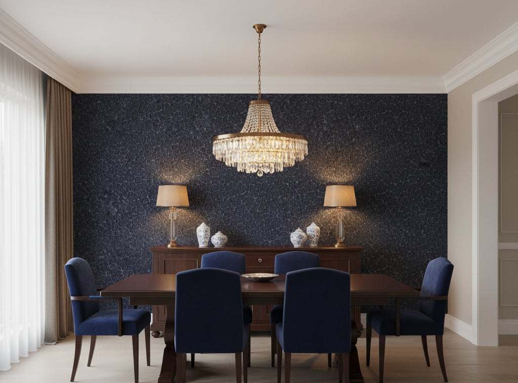 Caron Tabac Wallcovering - dining room room setting