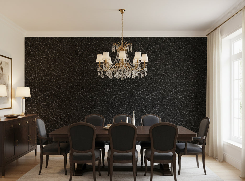 Caron Tabac Wallcovering - dining room room setting